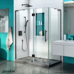 Quatra Plus 34 in. D x 52 in. W x 72 in. H Frameless Hinged Shower Enclosure in Satin Black