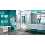 Quatra Plus 34 in. D x 58 in. W x 72 in. H Frameless Hinged Shower Enclosure in Brushed Nickel