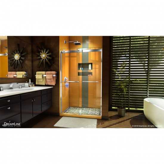 Sapphire 44-48 in. W x 76 in. H Semi-Frameless Bypass Shower Door in Chrome