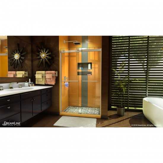 Sapphire 44-48 in. W x 76 in. H Semi-Frameless Bypass Shower Door in Brushed Nickel