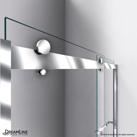 Sapphire 56-60 in. W x 76 in. H Semi-Frameless Bypass Shower Door in Chrome