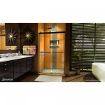 Sapphire 44-48 in. W x 76 in. H Semi-Frameless Bypass Shower Door in Satin Black