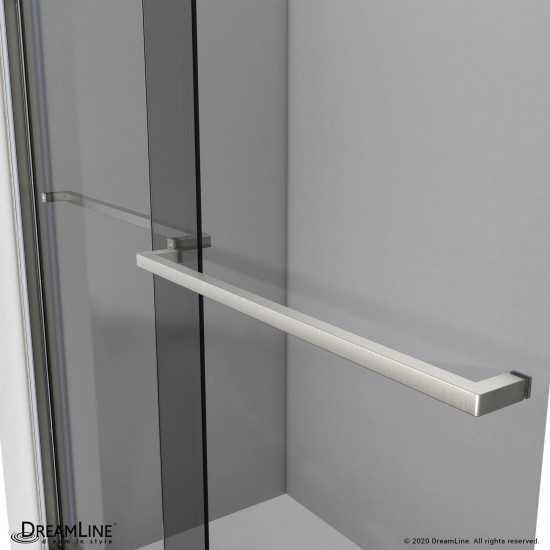 Sapphire 44-48 in. W x 76 in. H Semi-Frameless Bypass Shower Door in Brushed Nickel and Gray Glass