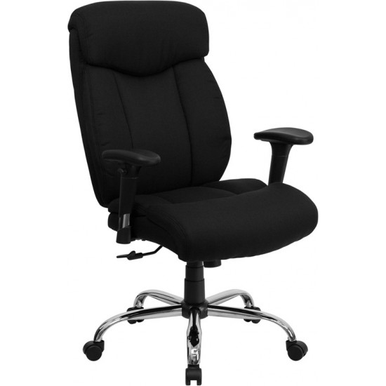 Big & Tall 400 lb. Rated Black Fabric Executive Ergonomic Office Chair with Full Headrest and Arms