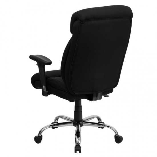 Big & Tall 400 lb. Rated Black Fabric Executive Ergonomic Office Chair with Full Headrest and Arms