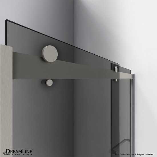 Sapphire 56-60 in. W x 60 in. H Semi-Frameless Bypass Tub Door in Brushed Nickel and Gray Glass