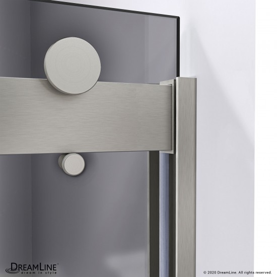 Sapphire 56-60 in. W x 60 in. H Semi-Frameless Bypass Tub Door in Brushed Nickel and Gray Glass