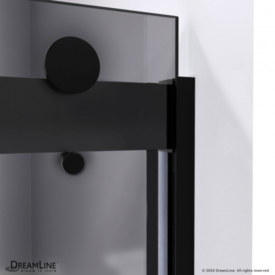 Sapphire 56-60 in. W x 60 in. H Semi-Frameless Bypass Tub Door in Satin Black and Gray Glass