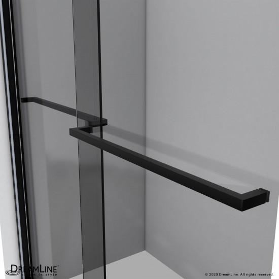 Sapphire 56-60 in. W x 60 in. H Semi-Frameless Bypass Tub Door in Satin Black and Gray Glass