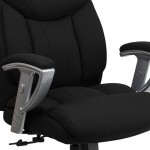 Big & Tall 400 lb. Rated Black Fabric Executive Ergonomic Office Chair with Silver Adjustable Arms