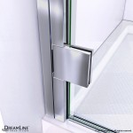 Lumen 34 in. D x 42 in. W by 74 3/4 in. H Hinged Shower Door in Chrome with Black Acrylic Base Kit