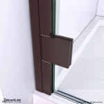 Lumen 36 in. D x 42 in. W by 74 3/4 in. H Hinged Shower Door in Oil Rubbed Bronze with White Acrylic Base Kit