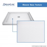 Lumen 36 in. D x 42 in. W by 74 3/4 in. H Hinged Shower Door in Satin Black with White Acrylic Base Kit