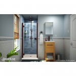 Lumen 42 in. D x 42 in. W by 74 3/4 in. H Hinged Shower Door in Oil Rubbed Bronze with Biscuit Acrylic Base Kit