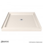 Lumen 42 in. D x 42 in. W by 74 3/4 in. H Hinged Shower Door in Oil Rubbed Bronze with Biscuit Acrylic Base Kit
