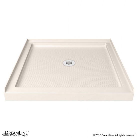 Lumen 42 in. D x 42 in. W by 74 3/4 in. H Hinged Shower Door in Oil Rubbed Bronze with Biscuit Acrylic Base Kit