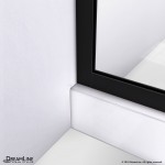 Linea Blossom 34 in. W x 72 in. H Single Panel Frameless Shower Door, Open Entry Design in Satin Black