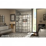 Unidoor Toulon 34 in. D x 52 in. W x 72 in. H Frameless Hinged Shower Enclosure in Satin Black