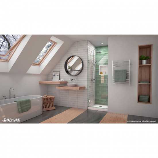 Unidoor-LS 30 in. W x 72 in. H Frameless Hinged Shower Door in Chrome