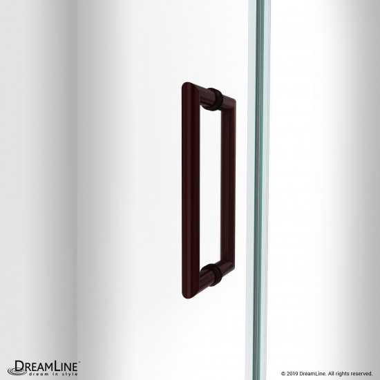 Unidoor-LS 30 in. W x 72 in. H Frameless Hinged Shower Door in Oil Rubbed Bronze