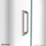 Unidoor-LS 29 in. W x 72 in. H Frameless Hinged Shower Door in Brushed Nickel