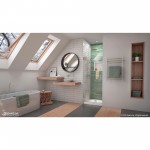 Unidoor-LS 28 in. W x 72 in. H Frameless Hinged Shower Door in Brushed Nickel