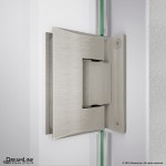 Unidoor-LS 28 in. W x 72 in. H Frameless Hinged Shower Door in Brushed Nickel