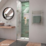 Unidoor-LS 26 in. W x 72 in. H Frameless Hinged Shower Door in Brushed Nickel