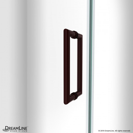 Unidoor-LS 26 in. W x 72 in. H Frameless Hinged Shower Door in Oil Rubbed Bronze