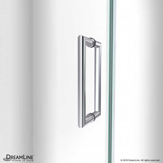 Unidoor-LS 25 in. W x 72 in. H Frameless Hinged Shower Door in Chrome