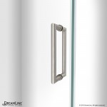 Unidoor-LS 25 in. W x 72 in. H Frameless Hinged Shower Door in Brushed Nickel