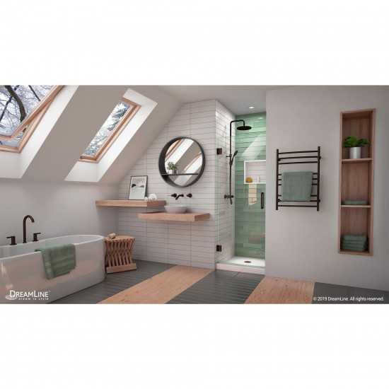 Unidoor-LS 25 in. W x 72 in. H Frameless Hinged Shower Door in Oil Rubbed Bronze