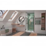 Unidoor-LS 36-37 in. W x 72 in. H Frameless Hinged Shower Door in Oil Rubbed Bronze