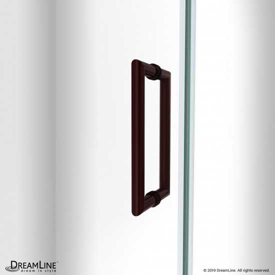 Unidoor-LS 36-37 in. W x 72 in. H Frameless Hinged Shower Door in Oil Rubbed Bronze