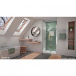 Unidoor-LS 38-39 in. W x 72 in. H Frameless Hinged Shower Door in Chrome
