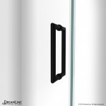 Unidoor-LS 38-39 in. W x 72 in. H Frameless Hinged Shower Door in Satin Black