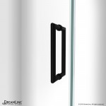 Unidoor-LS 42-43 in. W x 72 in. H Frameless Hinged Shower Door in Satin Black