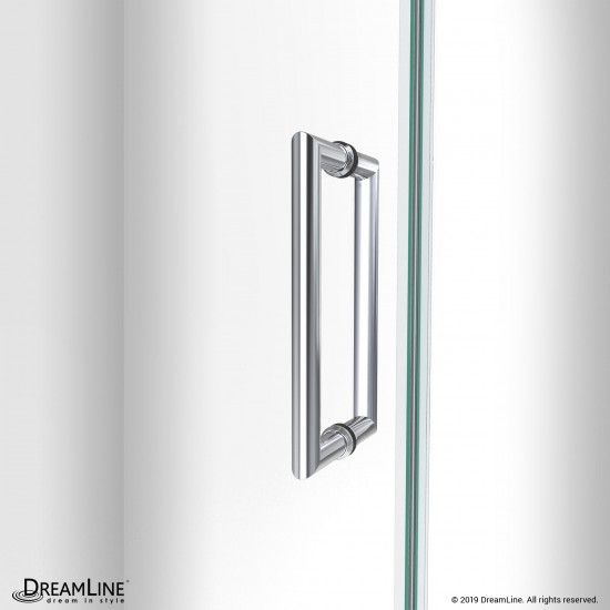 Unidoor-LS 40-41 in. W x 72 in. H Frameless Hinged Shower Door in Chrome