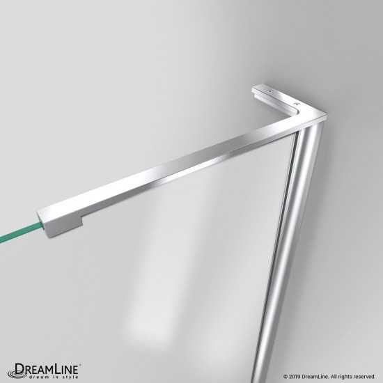 Unidoor-LS 41-42 in. W x 72 in. H Frameless Hinged Shower Door in Chrome