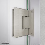 Unidoor-LS 41-42 in. W x 72 in. H Frameless Hinged Shower Door in Brushed Nickel