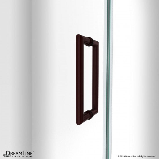 Unidoor-LS 42-43 in. W x 72 in. H Frameless Hinged Shower Door in Oil Rubbed Bronze