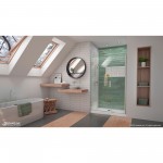 Unidoor-LS 44-45 in. W x 72 in. H Frameless Hinged Shower Door in Brushed Nickel
