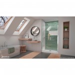 Unidoor-LS 45-46 in. W x 72 in. H Frameless Hinged Shower Door in Chrome