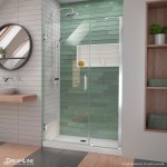 Unidoor-LS 48-49 in. W x 72 in. H Frameless Hinged Shower Door in Chrome