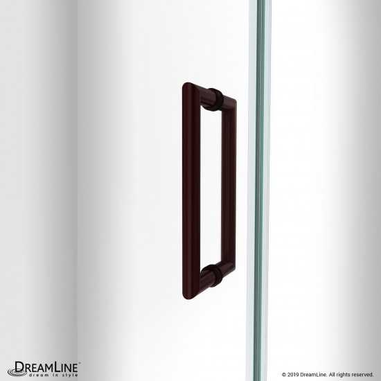 Unidoor-LS 46-47 in. W x 72 in. H Frameless Hinged Shower Door with L-Bar in Oil Rubbed Bronze