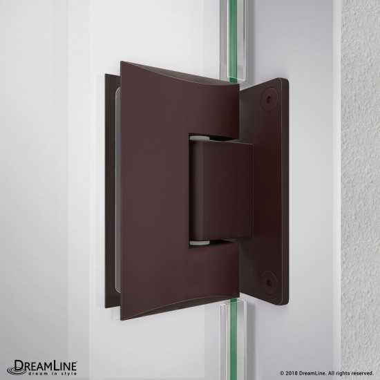 Unidoor-LS 46-47 in. W x 72 in. H Frameless Hinged Shower Door with L-Bar in Oil Rubbed Bronze