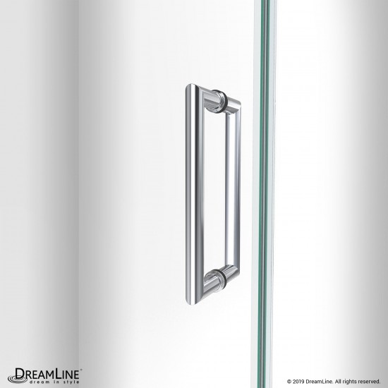 Unidoor-LS 47-48 in. W x 72 in. H Frameless Hinged Shower Door in Chrome