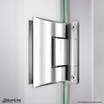 Unidoor-LS 47-48 in. W x 72 in. H Frameless Hinged Shower Door in Chrome