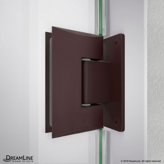 Unidoor-LS 50-51 in. W x 72 in. H Frameless Hinged Shower Door in Oil Rubbed Bronze