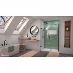 Unidoor-LS 52-53 in. W x 72 in. H Frameless Hinged Shower Door in Oil Rubbed Bronze